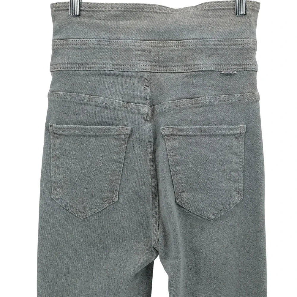 Mother The Swooner Exposed Snap Jeans Charcoal Skinny 27